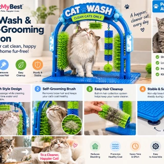 Cat Self Grooming Station & Massage Brush