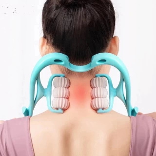 6-Wheel Cervical Neck Massager Clip – Deep Tissue Kneading for Pain Relief & Relaxation