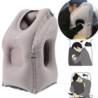 Upgraded Inflatable Travel Pillow – Ergonomic Neck & Chin Support for Airplane, Car, Office