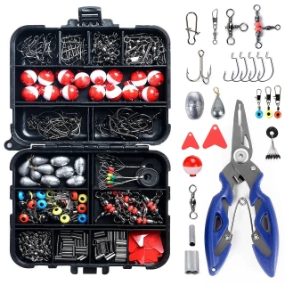 263pcs Fishing Accessories Set with Tackle Box 