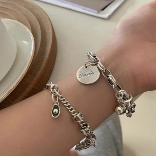 925 Sterling Thai Silver Bracelet for Women – Handmade Vintage-Style Solid Silver Bangle, Elegant Boho Jewelry Gift