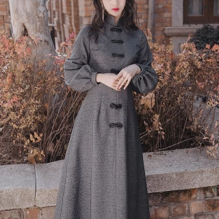 Autumn Winter Cotton Cheongsam Dress