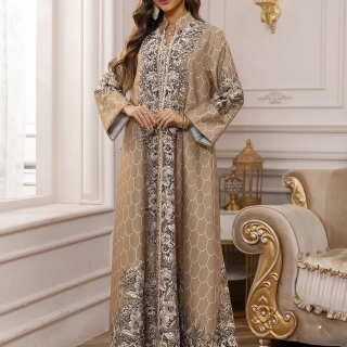 Royal Bloom Embellished Abaya Kaftan (Flash Sale 50% OFF)