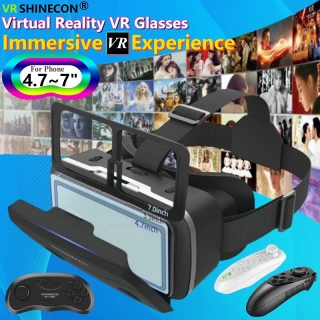 G15 IMAX Giant Screen Virtual Reality Glasses HD 3D Movie Goggles Cardboard Box VR Helmet for 4.7-7" Phone,Support Game Joystick