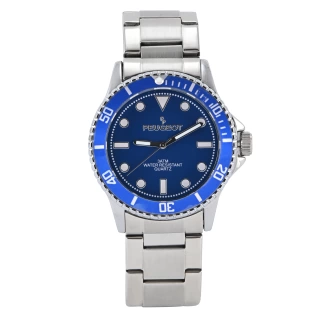 Men's 40mm Blue Dial Sport Bezel Stainless Steel Bracelet Watch