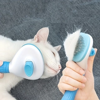 1pc One-Click Cat & Dog Hair Removal Comb with Floating Needle for Easy Pet Grooming