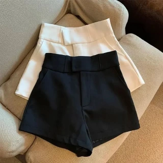 black high waisted women shorts Elegance Shorts A Line Slim Casual