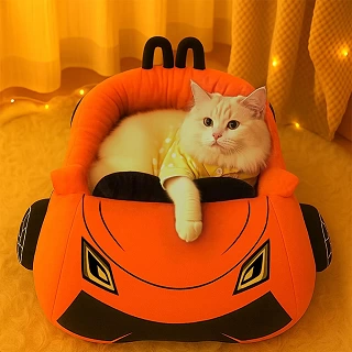 Cloud Nest Cat Bed — Soft Washable Cushion with Pillow