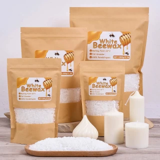 1000g White Beeswax DIY Candle Making Meterial Pure Natural Granular Bag