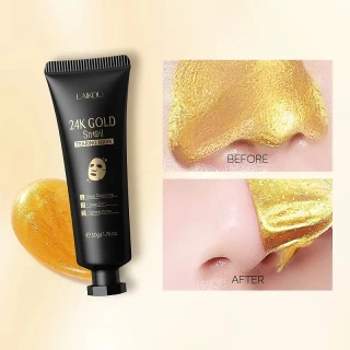 24K Gold & Snail Slime Facial Mask – Deep Cleansing, Anti-Blackhead & Hydrating Treatment for Glowing Skin (50g)