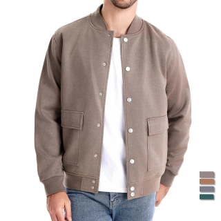 Velorian™ SuedeForm Bomber – Button-Up | Crew Neck | Casual Business Men’s Outerwear