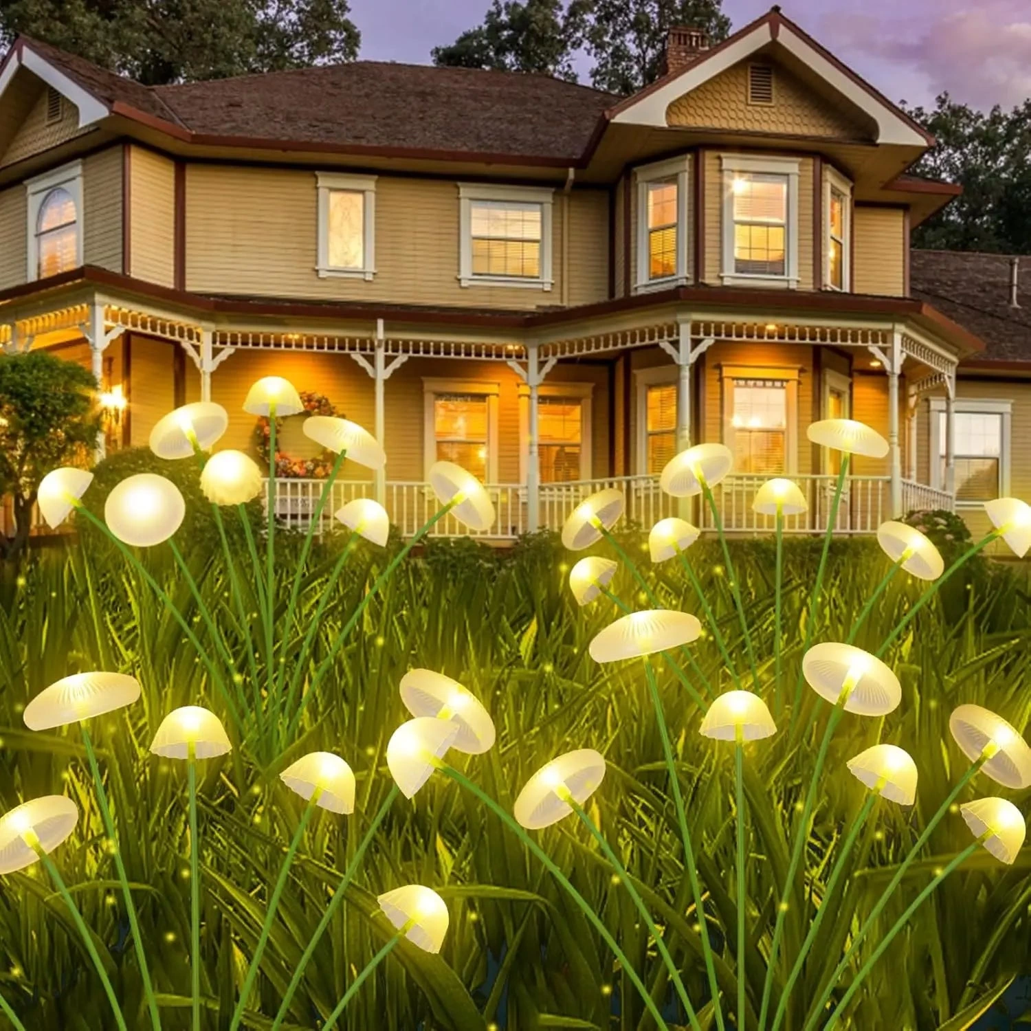 Solar Fairy-Tale Mushroom Cottage Garden Light - Waterproof LED Outdoor Statue Lamp, Auto On/Off, Warm Glow For Pathway & Landscape