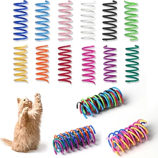 Cat Spring Toys - 12 Pack Colorful Coils for Indoor Cats