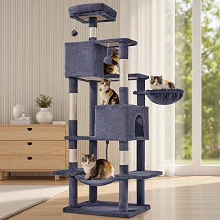 66 inch Cat Tree Tower - Multi-Level Climbing Tower with Perches