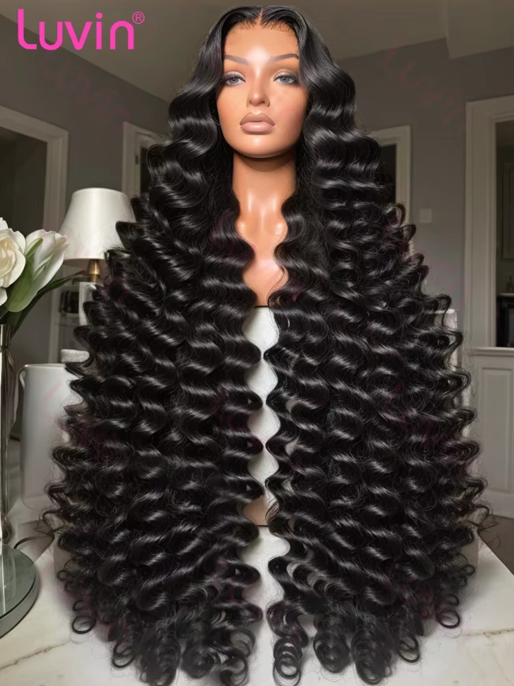 Loose Wave 13x6 Lace Front Human Hair Wig 30 40 Inches Brazilian Water Deep Wave 13x4 HD Lace Frontal Wig Curly Wigs For Women