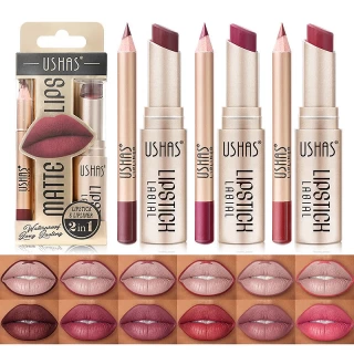 USHAS Perfect Pout Kit – Long-Lasting Lipstick & Matching Lip Liner Duo for Full, Defined Lips