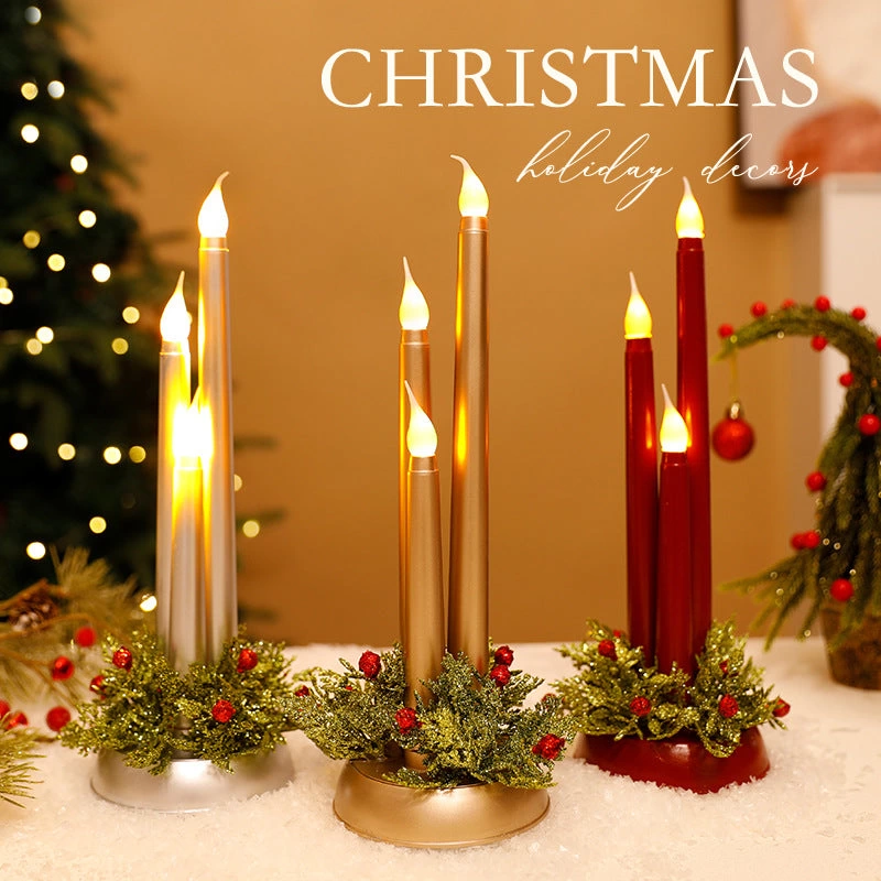 “LED Electronic Candle Christmas Decorations – Flameless LED Candles for Holiday Home Decor & Xmas Gifts”