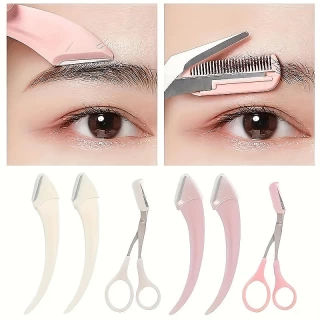 3-Piece Eyebrow Trimmer Set – Precision Shaping Razors for Eyebrow, Facial, and Peach Fuzz Hair Removal