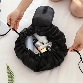 JetsetEase Women’s Drawstring Cosmetic Bag – Waterproof Travel Makeup Organizer