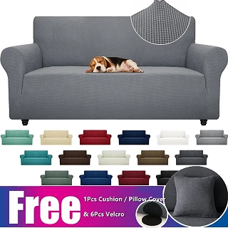 Pet-Proof Sofa Slipcover — Stretch Jacquard Couch Cover