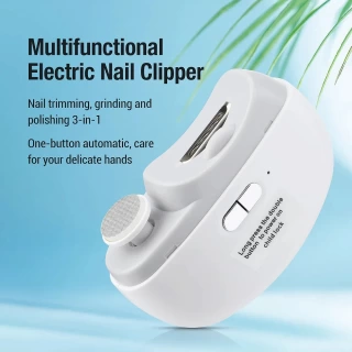 2-in-1 Electric Nail Clippers with Polishing Function – Automatic Nail Trimmer & Shaper for Smooth, Effortless Grooming