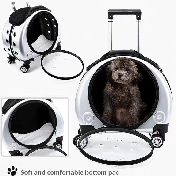 Pet pull rod box transparent cat bag multi-purpose cat space capsule pull rod box can be backpacked out pet bag