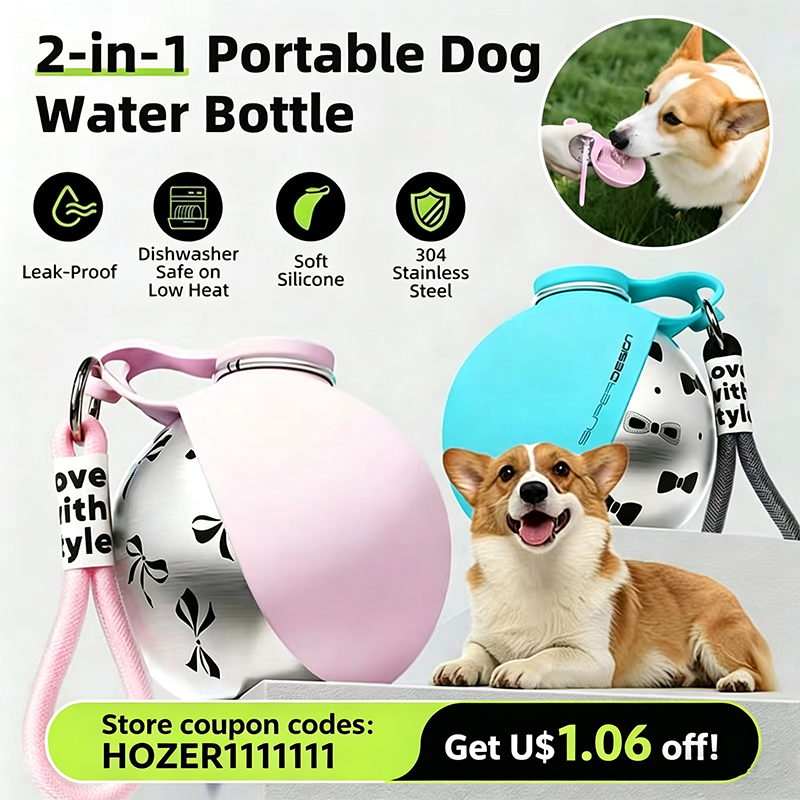Water Bottle — Drink & Bowl in One - Trending Pet Products Product April 2026