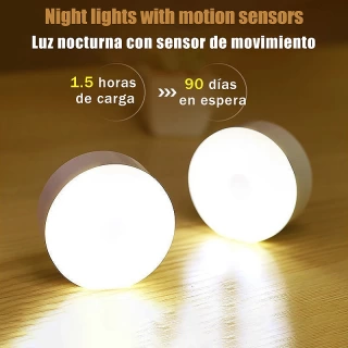 USB Rechargeable LED Night Light with Motion Sensor – Magnetic Wireless Lamp