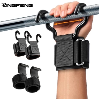 Weight Lifting Hook Grips with Wrist Wraps – Heavy-Duty Gym Straps for Pull Ups, Deadlifts & Powerlifting Support
