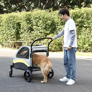 Sunday Rover Pet Stroller — 4-Wheel Foldable Travel Carriage