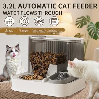 Automatic Cat Food Feeder & Water Dispenser