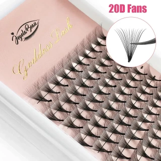 Color: Light Blue, Curl: D, Thickness: 0.07mm, Length: 13mm, Ships From: CHINA - Goddess 12D/14D/16D/20D Premade Fan Eyelash Extensions Natural Soft Russian Volume Lashes Faux Mink Individual Lash Extensions