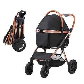 Trail Buddy Pet Stroller — 66 lb Foldable Buggy with Brakes