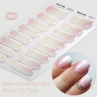 Harunouta Gradient Semi-Cured Gel Nail Stickers – Easy Salon-Quality Gel Nails at Home, Long-Lasting & Quick Curing Design