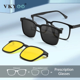 VICKY TR90 Polarized Nearsighted Sunglasses – Flip-Up Magnetic Clip-On Prescription Glasses TJ2191
