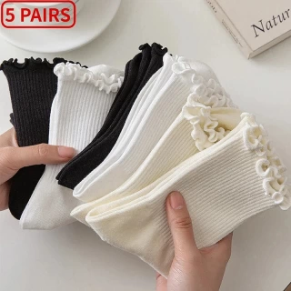 Women's Ruffle Cotton Ankle Socks