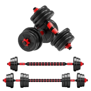 Adjustable Dumbbell to Barbell Set