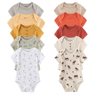 Unisex Cotton Baby Bodysuit Set