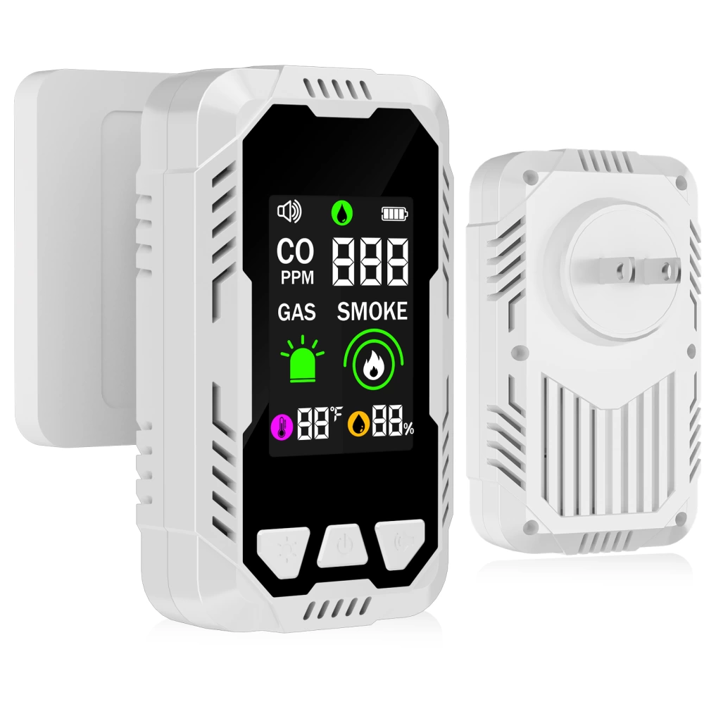 5-in-1 Carbon Monoxide & Smoke Detector | Voice Alert, HD Screen | AirSafe