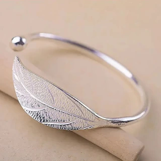  Sterling Silver Adjustable Leaf Hair Cuff Bracelet – Elegant Open Design Hair Accessory