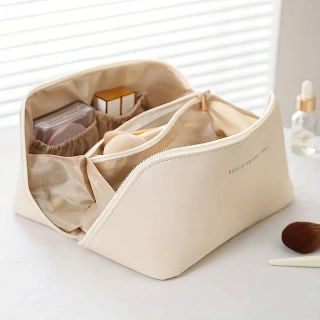 Elegant Makeup Organizer Kit – Spacious, Water-Resistant Cosmetic Bag with Multiple Compartments