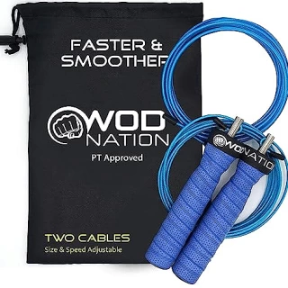  WOD Nation Attack Speed Jump Rope – Dual Cable System for HIIT & Double Unders
