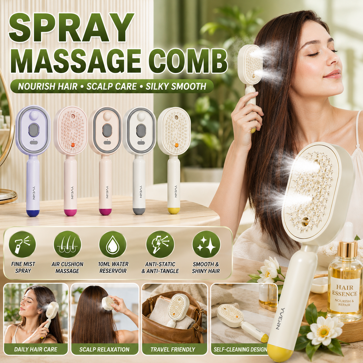 Massage Comb ‍ — Mist, Massage & Detangle - Trending Beauty & Personal Care Products Product June 2026