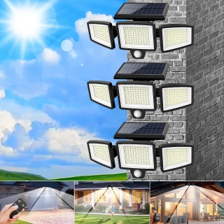 3-Pack Solar Motion Sensor Security Lights – Wide-Angle Outdoor Illumination