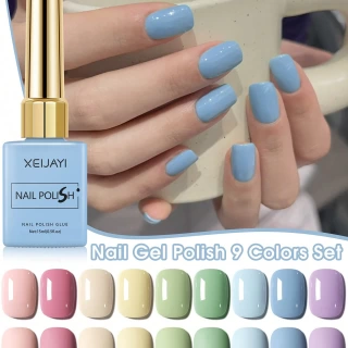 9PCS Colorful Gel Nail Polish Set – 15ml Soak-Off UV/LED Long-Lasting Gel Varnish