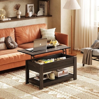 GALAXHERO Lift Top Coffee Table with Hidden Storage – Modern Farmhouse Design