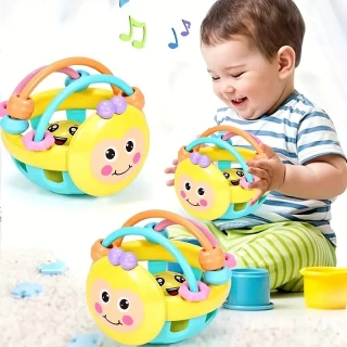 10cm Soft Baby Rattle Ball – Flexible Grasping Toy for 0–12 Months, Sensory Learning & Development