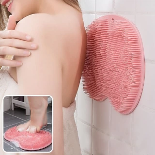 Silicone Bath Mat with Back Massage – Non-Slip Shower Scrubber for Feet & Body Exfoliation