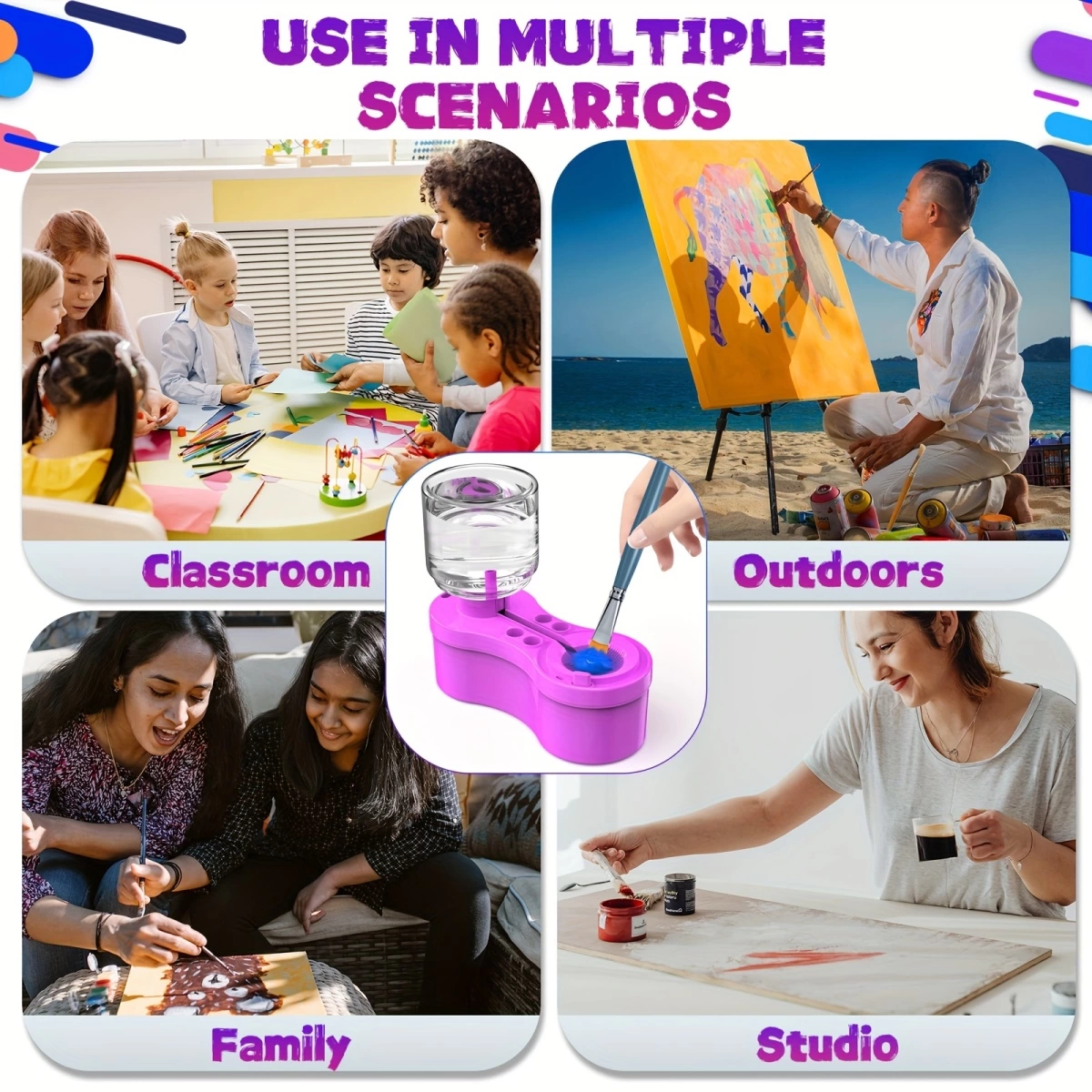 New Paint Brush Cleaner With Drain Button Automatic Water Circulation ...