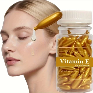 Vitamin E Serum Capsules - 90 Single-Use Hydrating Face Essence for Moisturizing & Radiance